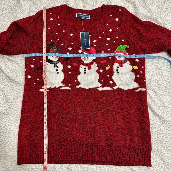 NWT! Karen Scott Red Snowman Christmas Holiday Sweater Sz L - Picture 6 of 6